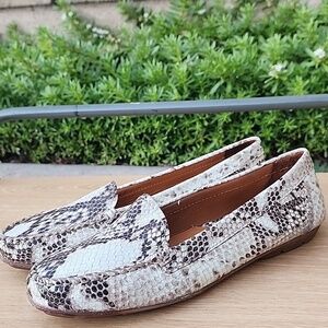 GEOX Respira Snakeskin Italian leather Mules Loafers Driving Shoes Size EU 39